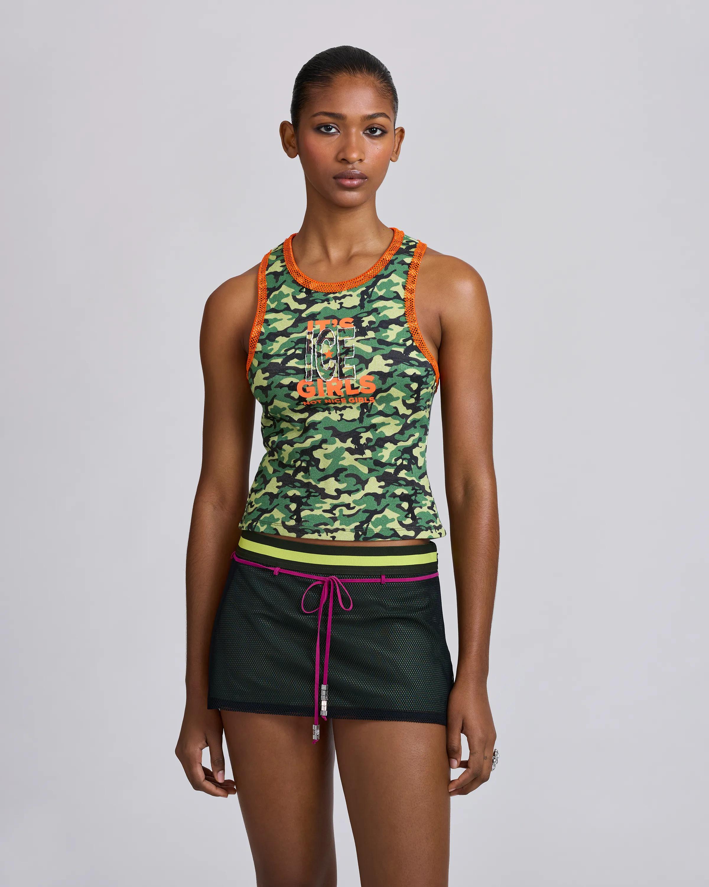 MARC JACOBS Marc Jacobs Ice Studios Racer Back Tank in Camo Multi　MARC JACOBS マーク ジェイコブス アイス スタジオ レーサー バック タンク (迷彩マルチ) MARC