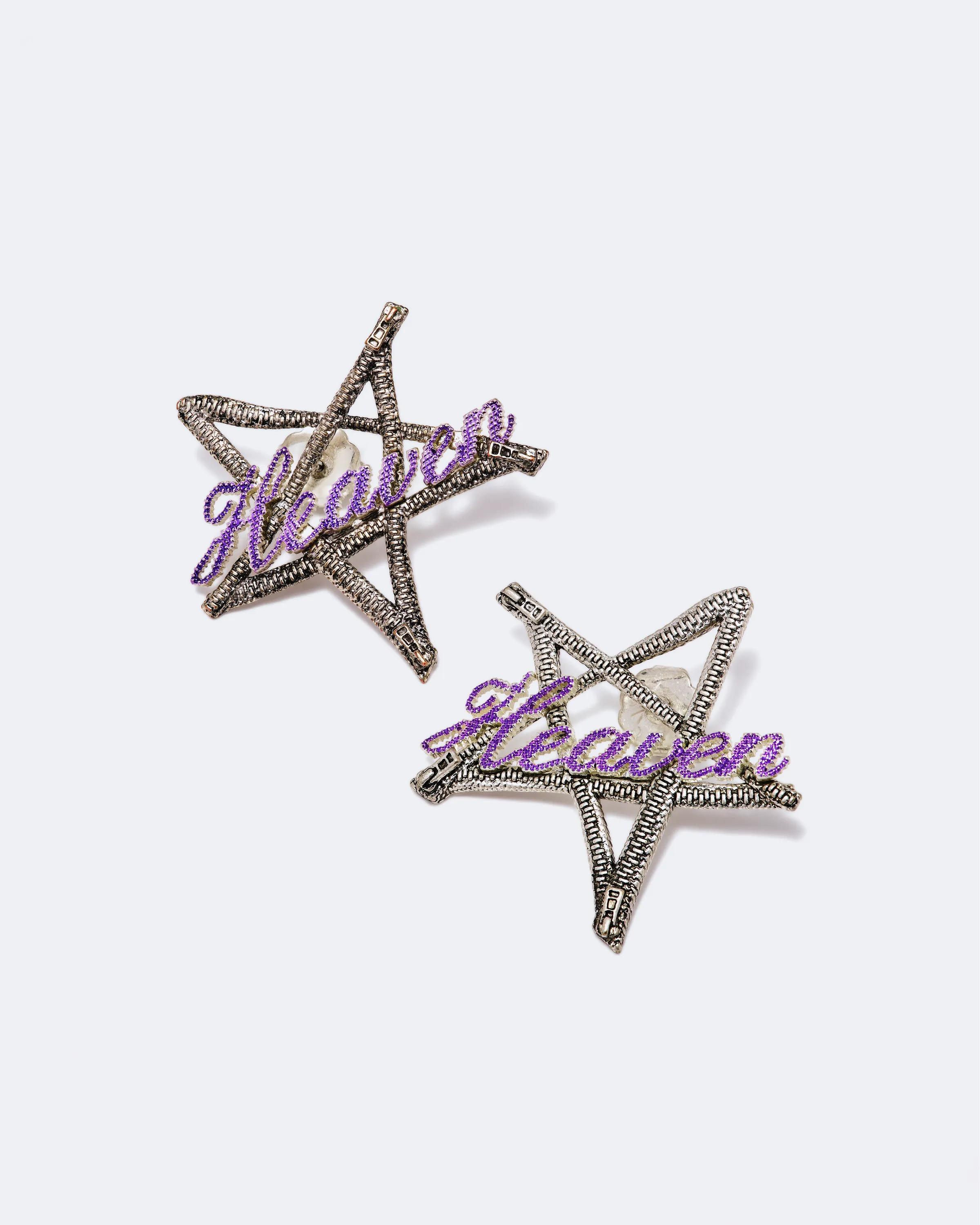 MARC JACOBS Marc Jacobs Pentagram Earrings in Aged Silver/Purple　MARC JACOBS マーク ジェイコブス ペンタグラム イヤリング エイジド シルバー/パープル MARC