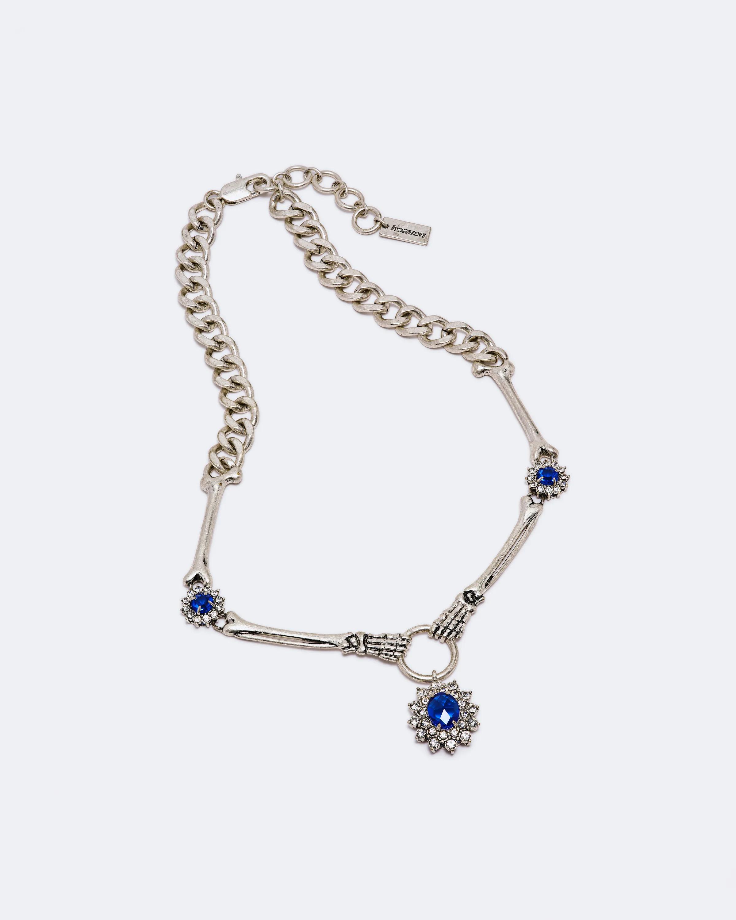 MARC JACOBS Marc Jacobs Bones Necklace in Aged Silver/Blue　MARC JACOBS マーク ジェイコブス ボーン ネックレス エイジド シルバー/ブルー MARC