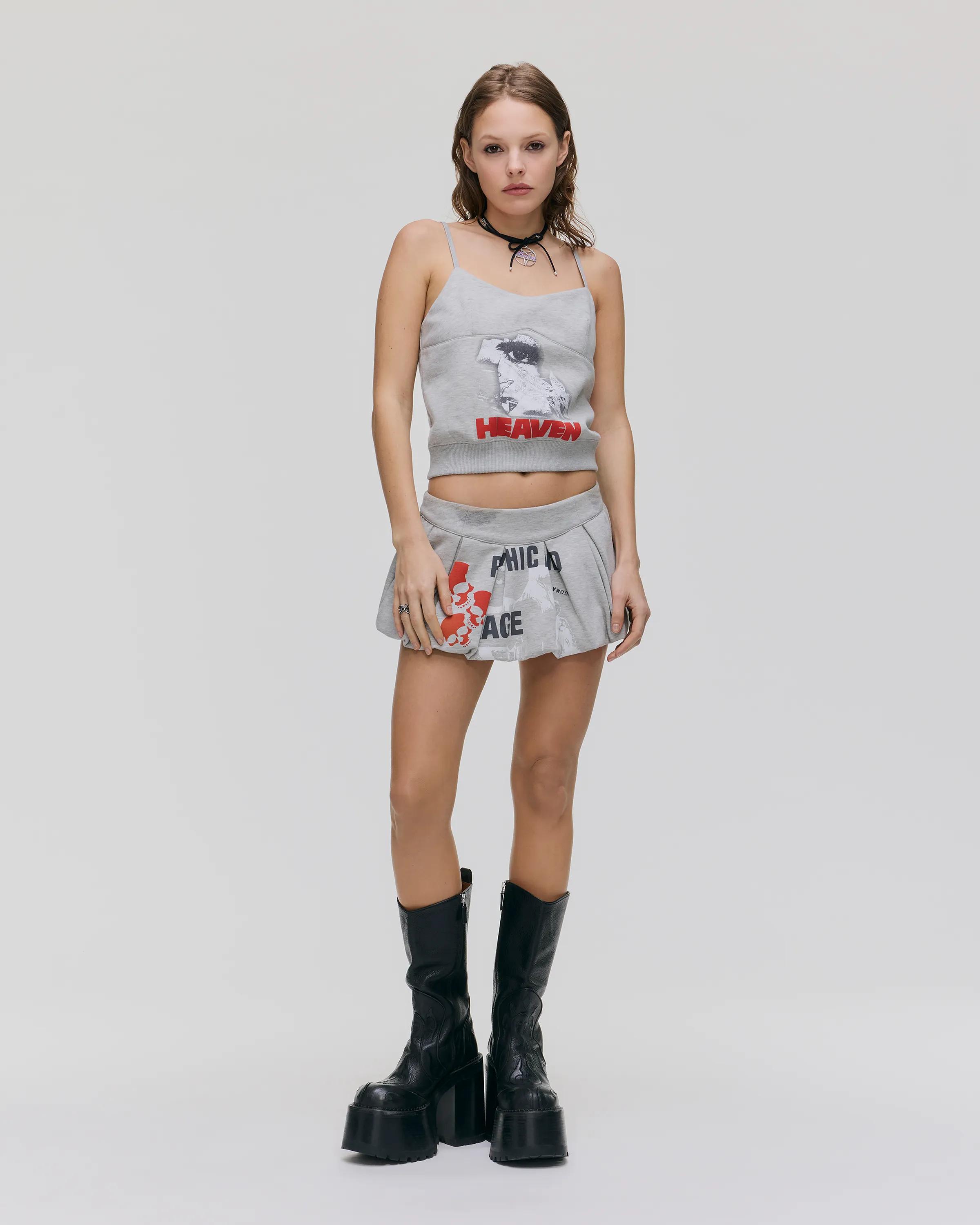MARC JACOBS Marc Jacobs Rage Puffy Skirt in Grey Multi, Size XL　MARC JACOBS マーク ジェイコブス レイジ パフィー スカート グレー マルチ、サイズ XL MARC
