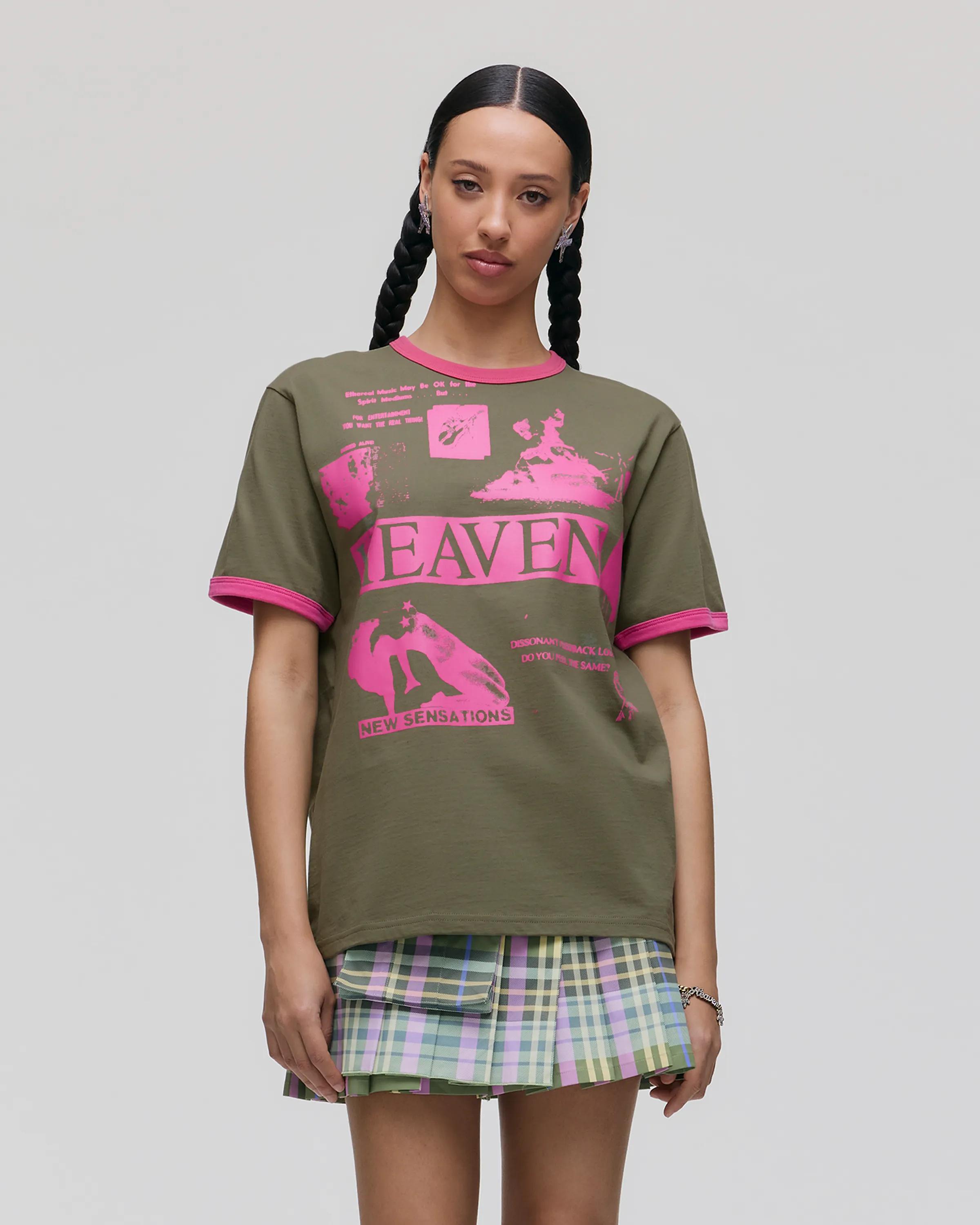 MARC JACOBS Marc Jacobs New Sensations T-Shirt in Green Multi, Size 2XL　MARC JACOBS マーク ジェイコブス ニュー センセーション T シャツ、グリーン マルチ、サイズ 2XL MARC