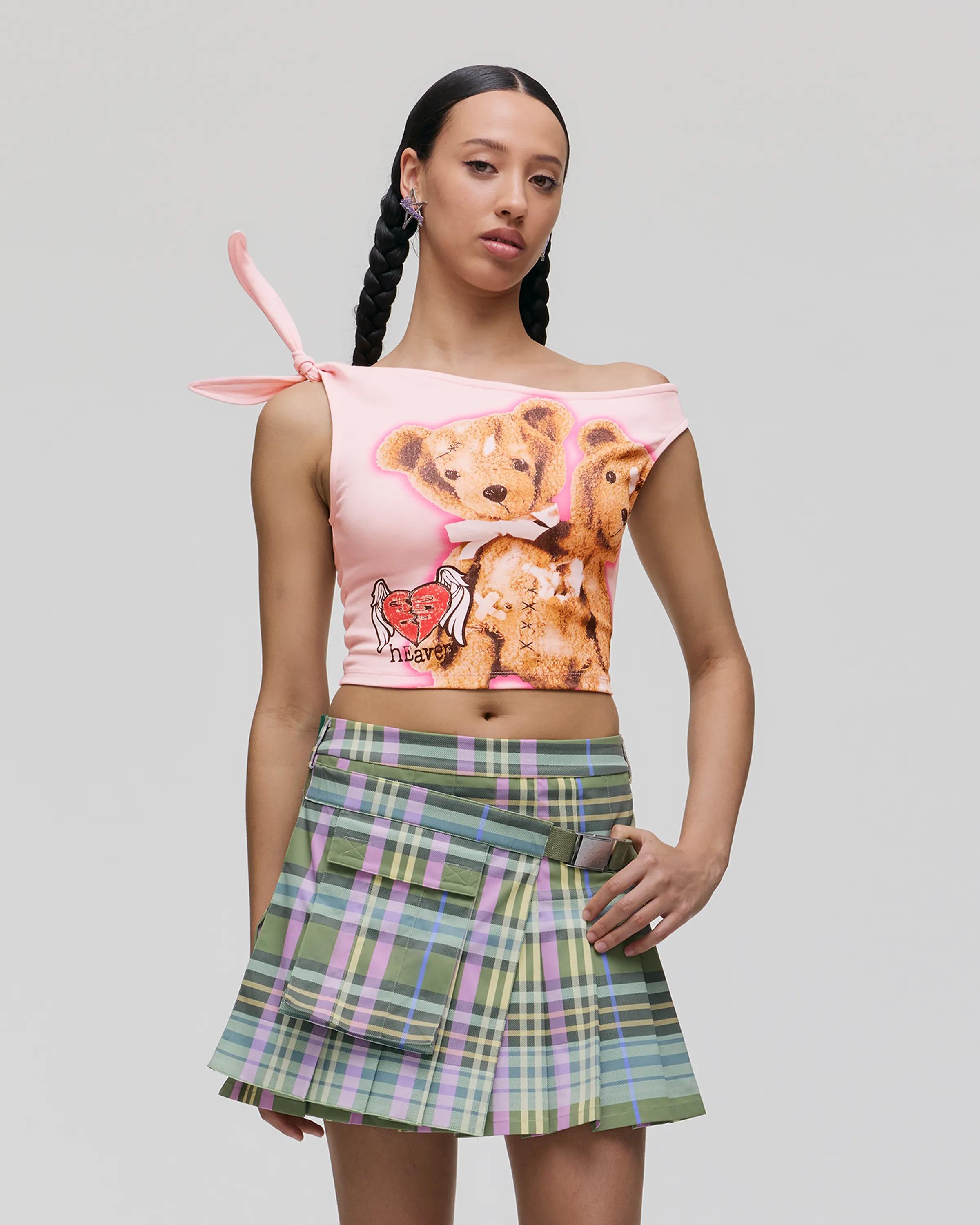 MARC JACOBS Marc Jacobs Teddy One Shoulder Tank in Pink Multi, Size XL　MARC JACOBS マーク ジェイコブス テディ ワンショルダー タンク ピンク マルチ、サイズ XL MARC