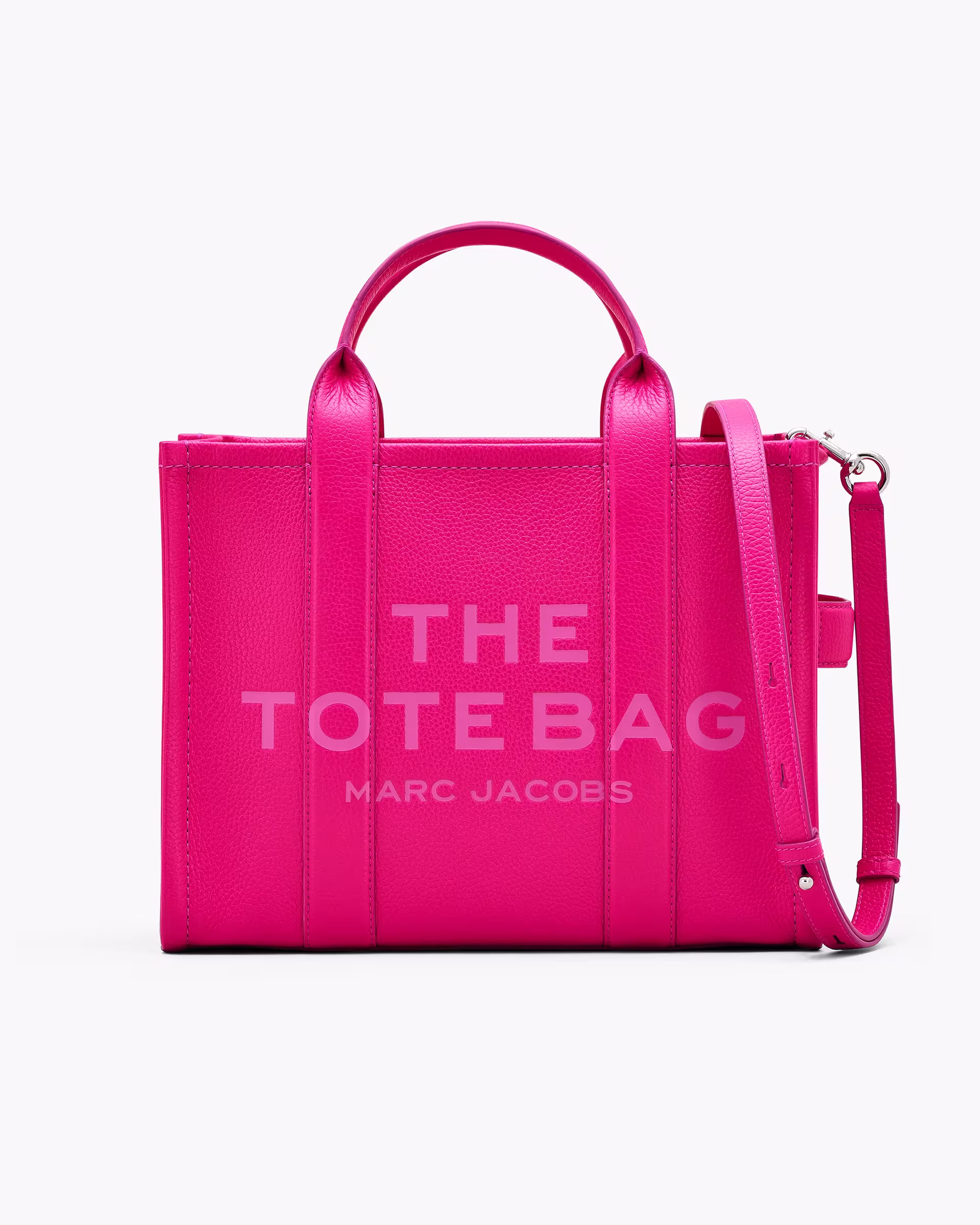 The Leather Medium Tote Bag (Hot Pink)