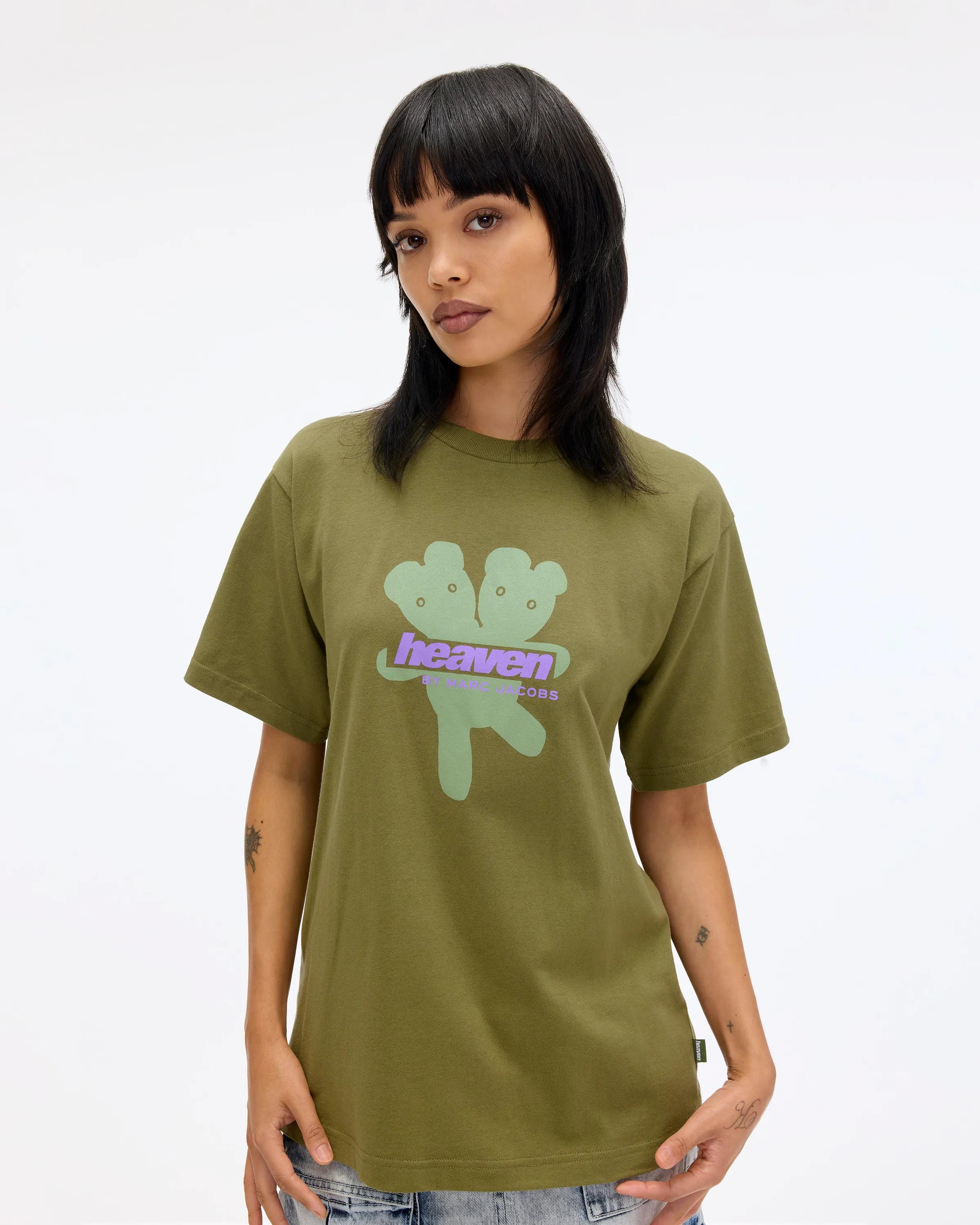 MARC JACOBS Marc Jacobs Heaven Logo T-Shirt in Green, Size Medium　MARC JACOBS マーク ジェイコブス ヘブン ロゴ T シャツ グリーン、サイズ M MARC